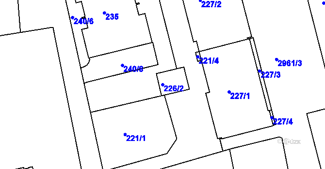 Parcela st. 226/2 v KÚ Rychnov nad Kněžnou, Katastrální mapa