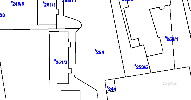 Parcela st. 254 v KÚ Rychnov nad Kněžnou, Katastrální mapa