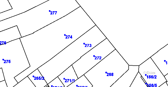 Parcela st. 273 v KÚ Rychnov nad Kněžnou, Katastrální mapa