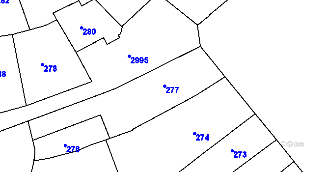 Parcela st. 277 v KÚ Rychnov nad Kněžnou, Katastrální mapa