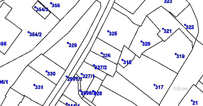 Parcela st. 326 v KÚ Rychnov nad Kněžnou, Katastrální mapa