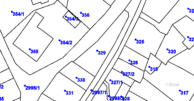 Parcela st. 329 v KÚ Rychnov nad Kněžnou, Katastrální mapa