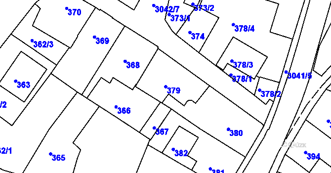Parcela st. 379 v KÚ Rychnov nad Kněžnou, Katastrální mapa