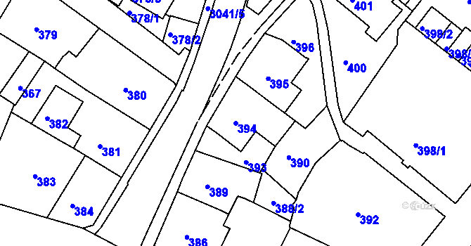 Parcela st. 394 v KÚ Rychnov nad Kněžnou, Katastrální mapa