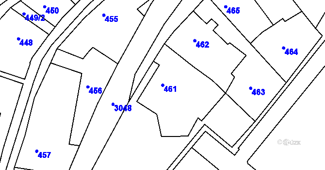 Parcela st. 461 v KÚ Rychnov nad Kněžnou, Katastrální mapa