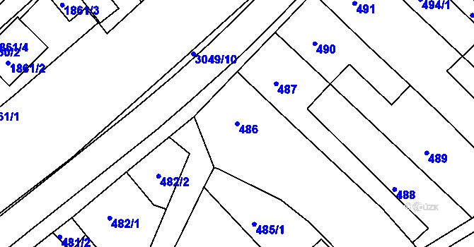 Parcela st. 486 v KÚ Rychnov nad Kněžnou, Katastrální mapa