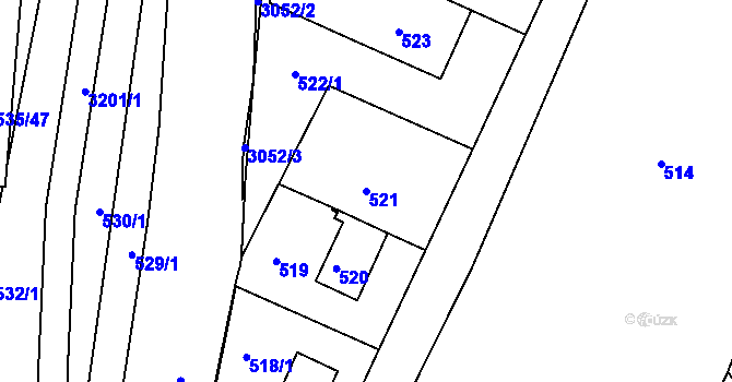 Parcela st. 521 v KÚ Rychnov nad Kněžnou, Katastrální mapa