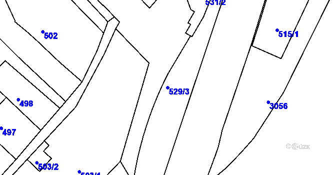 Parcela st. 529/3 v KÚ Rychnov nad Kněžnou, Katastrální mapa