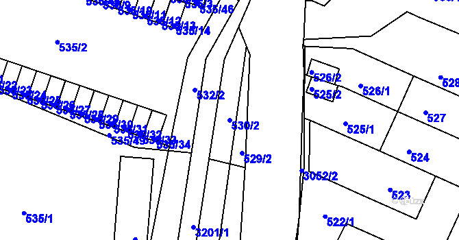 Parcela st. 530/2 v KÚ Rychnov nad Kněžnou, Katastrální mapa
