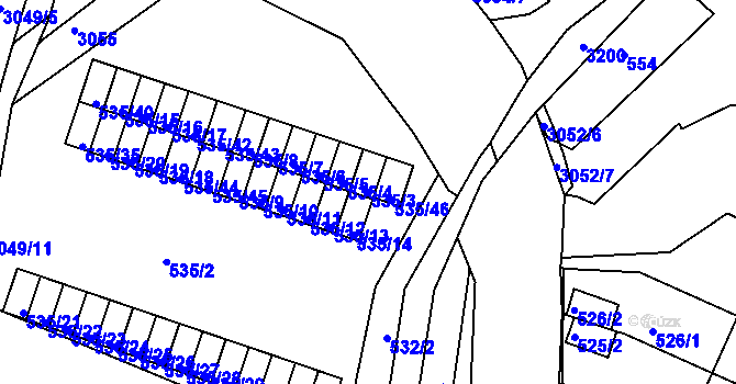 Parcela st. 535/3 v KÚ Rychnov nad Kněžnou, Katastrální mapa