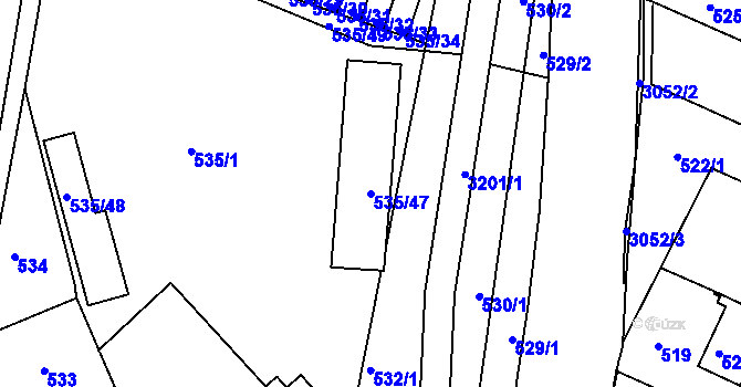 Parcela st. 535/47 v KÚ Rychnov nad Kněžnou, Katastrální mapa