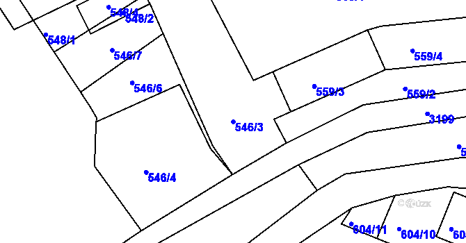 Parcela st. 546/3 v KÚ Rychnov nad Kněžnou, Katastrální mapa