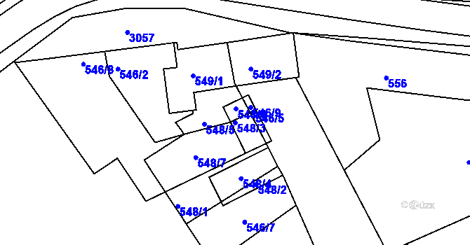 Parcela st. 548/3 v KÚ Rychnov nad Kněžnou, Katastrální mapa