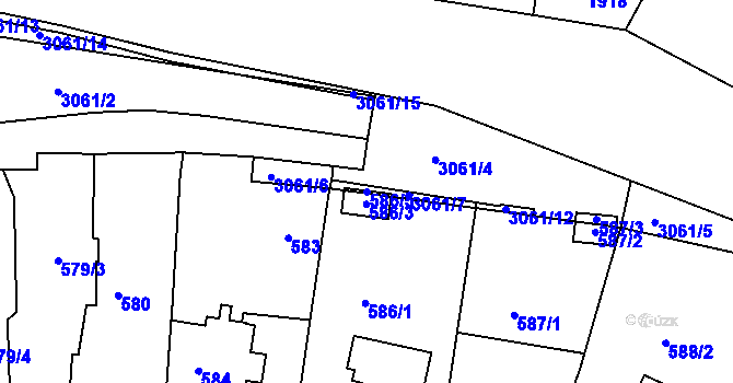 Parcela st. 586/5 v KÚ Rychnov nad Kněžnou, Katastrální mapa
