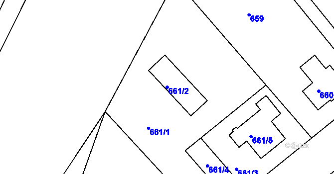 Parcela st. 661/2 v KÚ Rychnov nad Kněžnou, Katastrální mapa