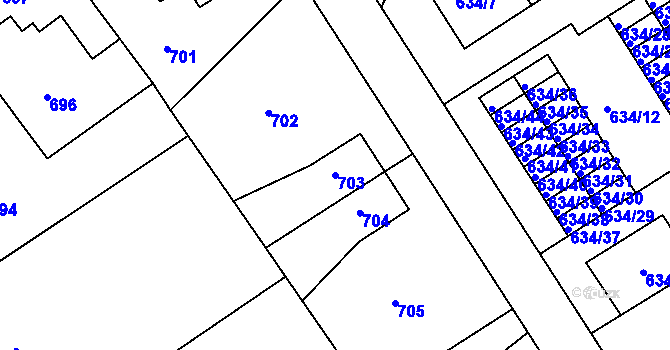 Parcela st. 703 v KÚ Rychnov nad Kněžnou, Katastrální mapa