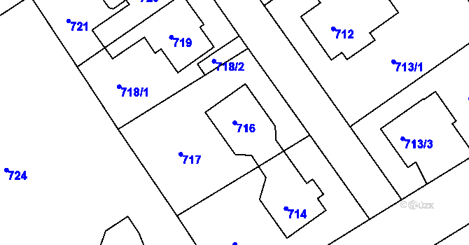 Parcela st. 716 v KÚ Rychnov nad Kněžnou, Katastrální mapa