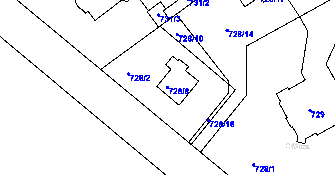Parcela st. 728/8 v KÚ Rychnov nad Kněžnou, Katastrální mapa