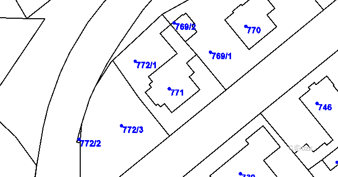 Parcela st. 771 v KÚ Rychnov nad Kněžnou, Katastrální mapa