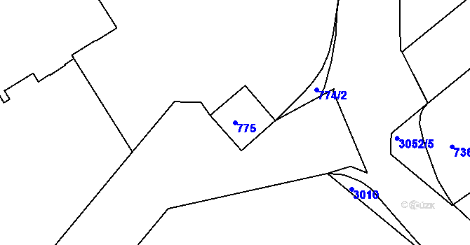 Parcela st. 775 v KÚ Rychnov nad Kněžnou, Katastrální mapa