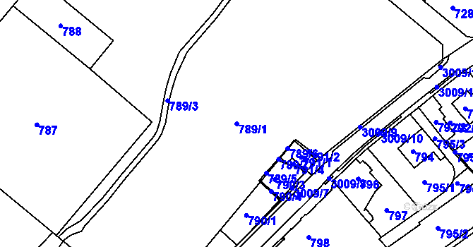 Parcela st. 789/1 v KÚ Rychnov nad Kněžnou, Katastrální mapa