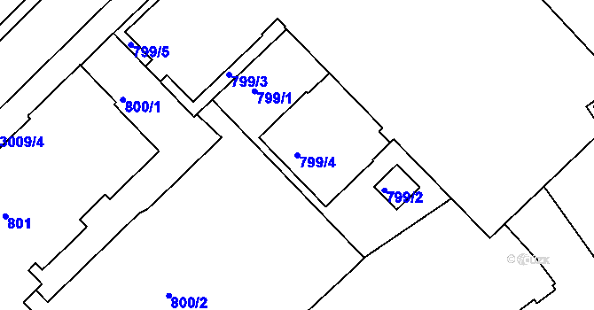 Parcela st. 799/4 v KÚ Rychnov nad Kněžnou, Katastrální mapa