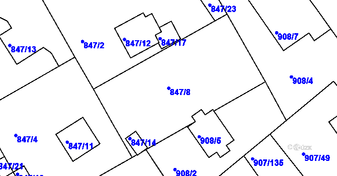 Parcela st. 847/8 v KÚ Rychnov nad Kněžnou, Katastrální mapa