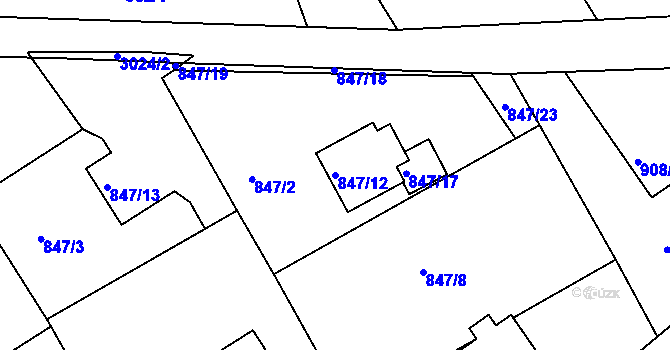 Parcela st. 847/12 v KÚ Rychnov nad Kněžnou, Katastrální mapa