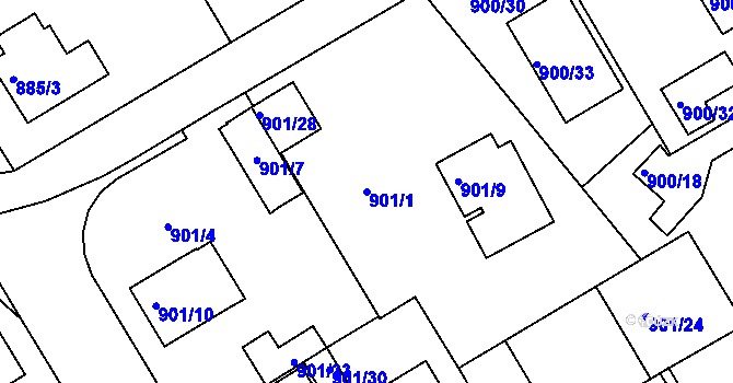 Parcela st. 901/1 v KÚ Rychnov nad Kněžnou, Katastrální mapa