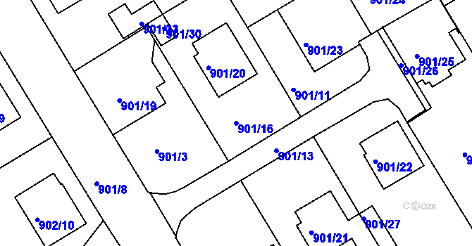 Parcela st. 901/16 v KÚ Rychnov nad Kněžnou, Katastrální mapa