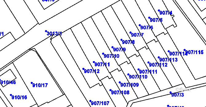 Parcela st. 907/10 v KÚ Rychnov nad Kněžnou, Katastrální mapa