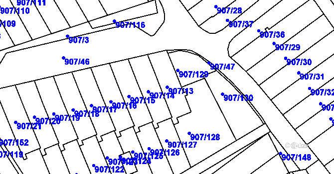 Parcela st. 907/13 v KÚ Rychnov nad Kněžnou, Katastrální mapa