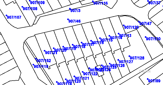 Parcela st. 907/17 v KÚ Rychnov nad Kněžnou, Katastrální mapa