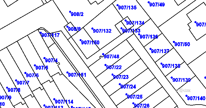 Parcela st. 907/48 v KÚ Rychnov nad Kněžnou, Katastrální mapa