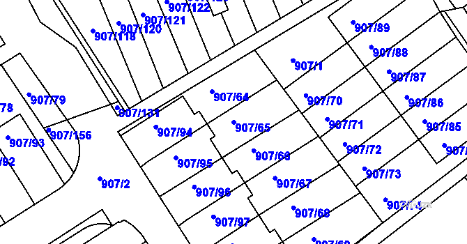 Parcela st. 907/65 v KÚ Rychnov nad Kněžnou, Katastrální mapa