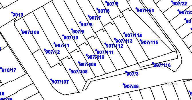 Parcela st. 907/111 v KÚ Rychnov nad Kněžnou, Katastrální mapa