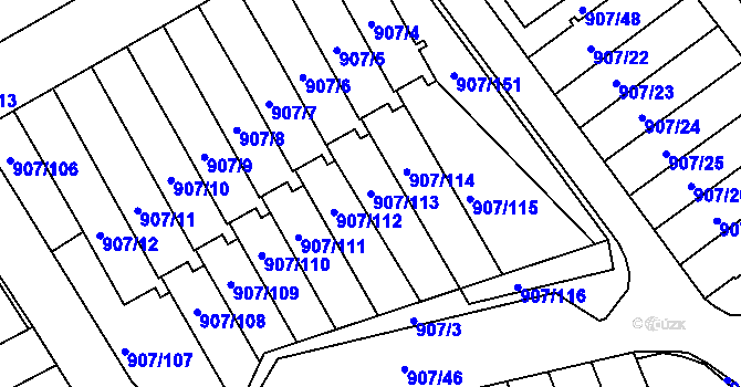 Parcela st. 907/113 v KÚ Rychnov nad Kněžnou, Katastrální mapa