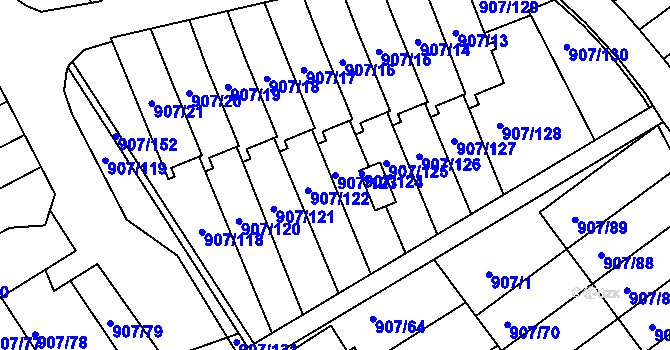Parcela st. 907/123 v KÚ Rychnov nad Kněžnou, Katastrální mapa