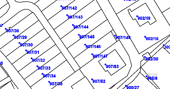 Parcela st. 907/146 v KÚ Rychnov nad Kněžnou, Katastrální mapa