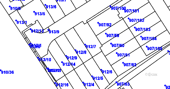 Parcela st. 912/7 v KÚ Rychnov nad Kněžnou, Katastrální mapa