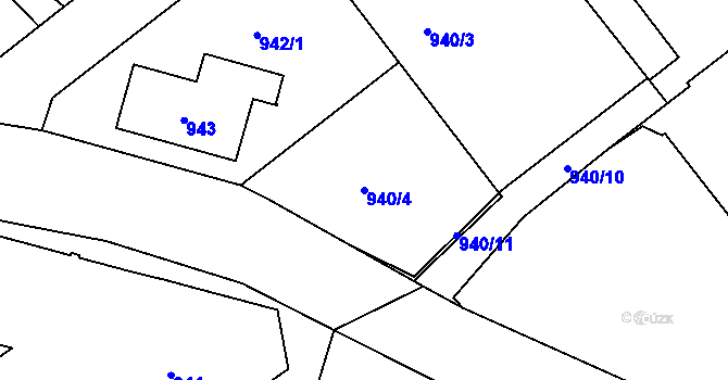 Parcela st. 940/4 v KÚ Rychnov nad Kněžnou, Katastrální mapa