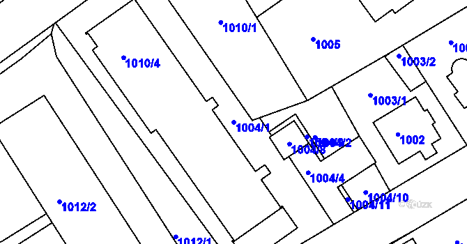 Parcela st. 1004/1 v KÚ Rychnov nad Kněžnou, Katastrální mapa