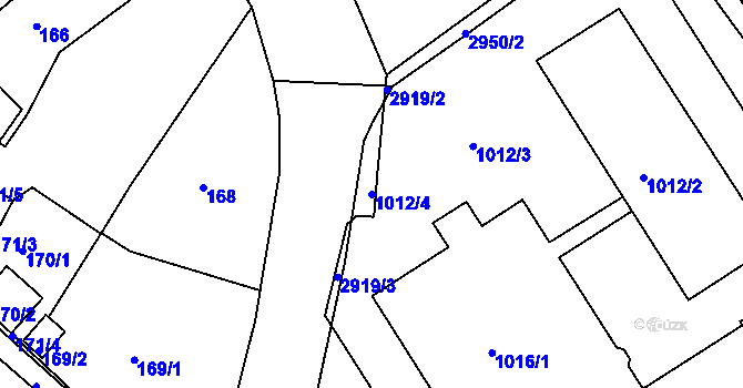 Parcela st. 1012/4 v KÚ Rychnov nad Kněžnou, Katastrální mapa