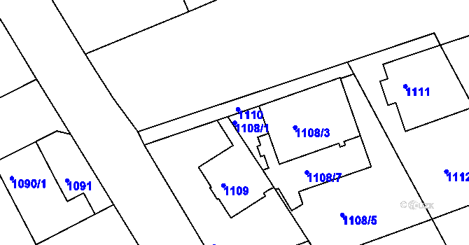 Parcela st. 1108/1 v KÚ Rychnov nad Kněžnou, Katastrální mapa