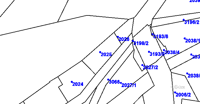 Parcela st. 2025 v KÚ Rychnov nad Kněžnou, Katastrální mapa