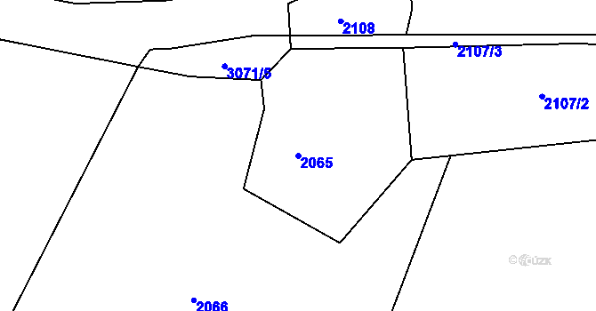 Parcela st. 2065 v KÚ Rychnov nad Kněžnou, Katastrální mapa
