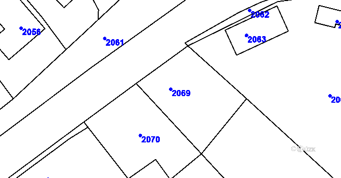 Parcela st. 2069 v KÚ Rychnov nad Kněžnou, Katastrální mapa