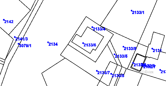 Parcela st. 2133/6 v KÚ Rychnov nad Kněžnou, Katastrální mapa
