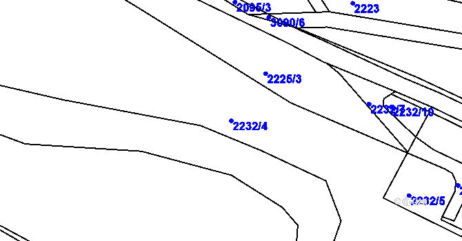 Parcela st. 2232/4 v KÚ Rychnov nad Kněžnou, Katastrální mapa