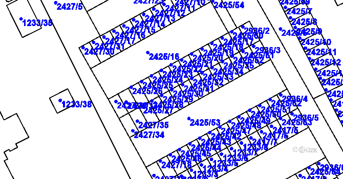 Parcela st. 2425/30 v KÚ Rychnov nad Kněžnou, Katastrální mapa
